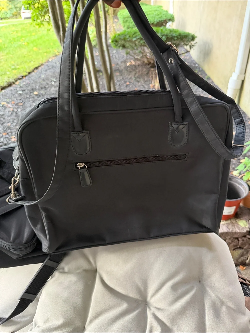 Phenix Black Men's Laptop Bag with Front Organizer Pockets
